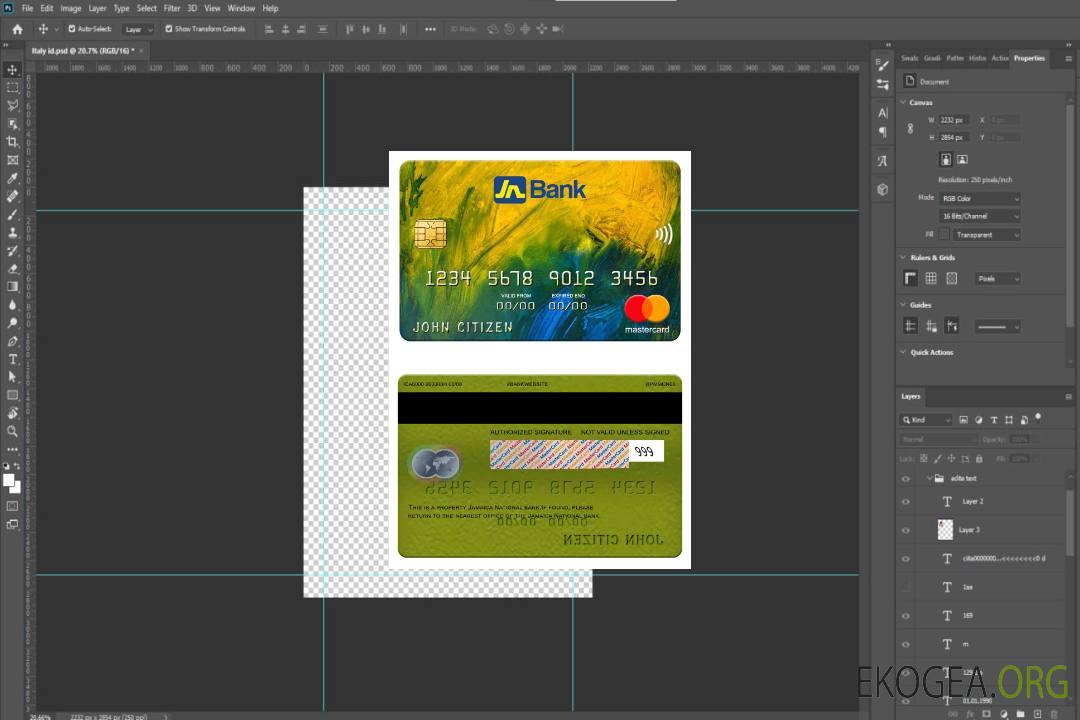 Mastercard de la Banque Nationale de Jamaïque template